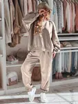 Komplet dresowy damski one size oversizowy DRESIS mokka Dstreet
