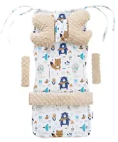 Medi Partners Stroller insert in a 4-piece set - Boho animals + beige minky