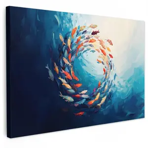 MuchoWow OBRAZ NA PLÁTNĚ Moře - Ryby - Barevné - Dynamické 30x20 cm