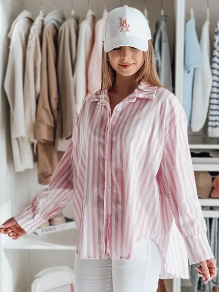 Dámská oversize košile s prodlouženým zadním dílem