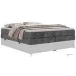 MKS POSTEL BOXSPRING TRAVIT ZERO KING 200/200 - Šedá Manšestr - Topper Visco - H4