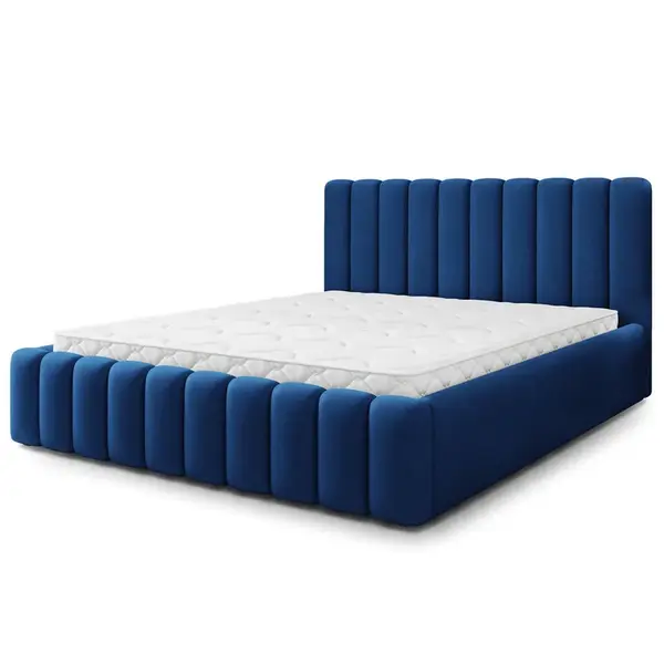 MASSENO ČALOUNĚNÁ Postel DINESE 200x200 cm Modrá