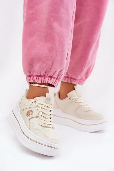 Boto Dámské Sportovní Boty Na Platformě Béžové Caldeno