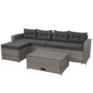 MCW POLY-RATTAN SADA Šedá, antracitová
