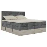 MKS POSTEL BOXSPRING NORDIC KING 160/200 - Šedá Manšestr - Topper Visco - H4