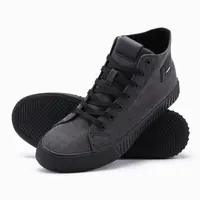 Ombre Men's high top canvas sneakers shoes - black