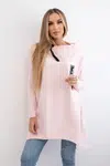 Mikina nadměrné velikosti s asymetrickými boky pudrově růžová
