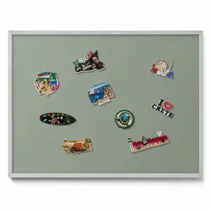 TULUP MAGNETICKÁ TABULE 80x60 cm stříbrný rám – Světle hnědá barva