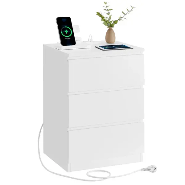 Boxxx NOČNÍ STOLEK, bílá, 40/59/35 cm