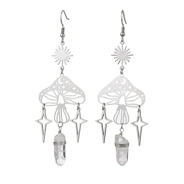 201 Stainless Steel Mushroom Dangle Earring
