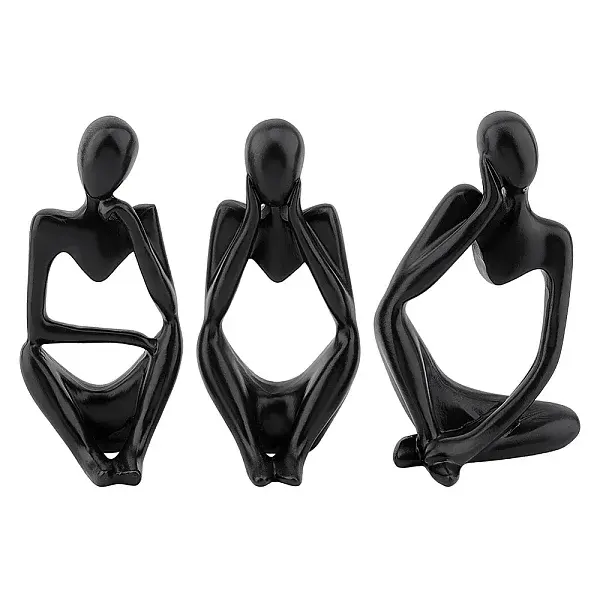 3Pcs 3 Styles Resin Abstract Thinker Display Decorations
