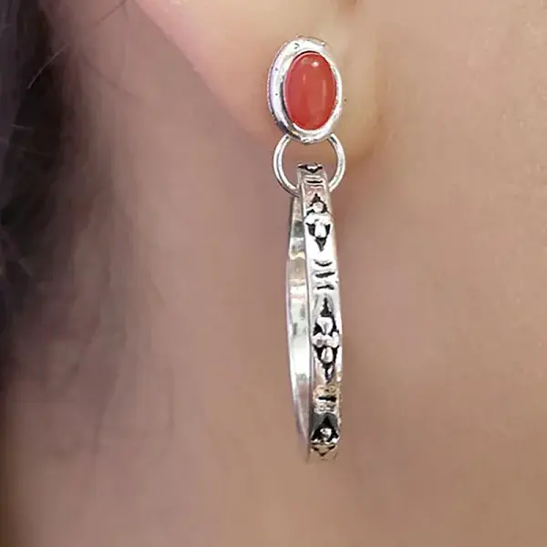 Bohemian Style Alloy Resin Dangle Stud Earrings