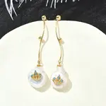 Crown Brass Stud Earrings