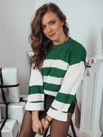 Dámský krátký svetr AMELIA  Barva zeleno-bílá DSTREET