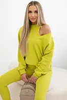 3dílný set mikina + top + legíny kiwi