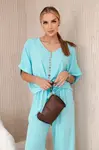 Dámský set halenka + kalhoty - mintová