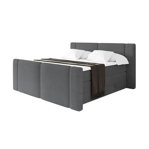 ALTDECOR POSTEL boxspring s matracemi H3/H4 - EVON KING Zanozek - 160x200 cm Tmavě šedá