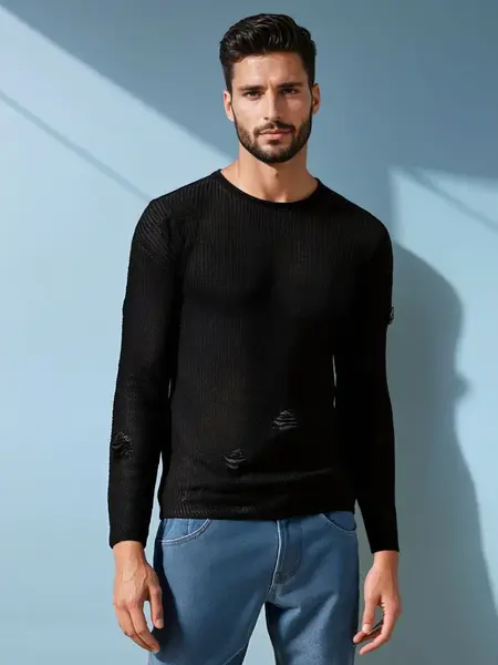 Černý pánský svetr Dstreet