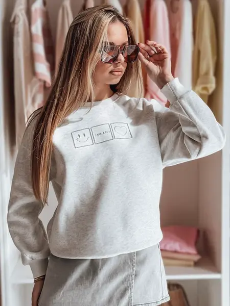 Dámská oversize mikina s výšivkou EASYJOY