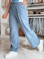 Spodnie damskie wide leg MILLIVIO niebieskie Dstreet