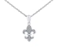 Silvego Stříbrný náhrdelník skautská lilie Henriette s Brilliance Zirconia DCC1608267N