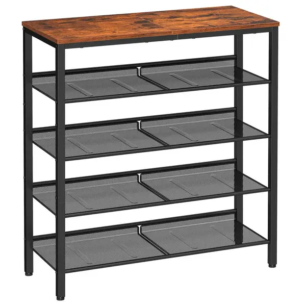 Boxxx REGÁL NA BOTY, hnědá, černá, 75/93/28 cm