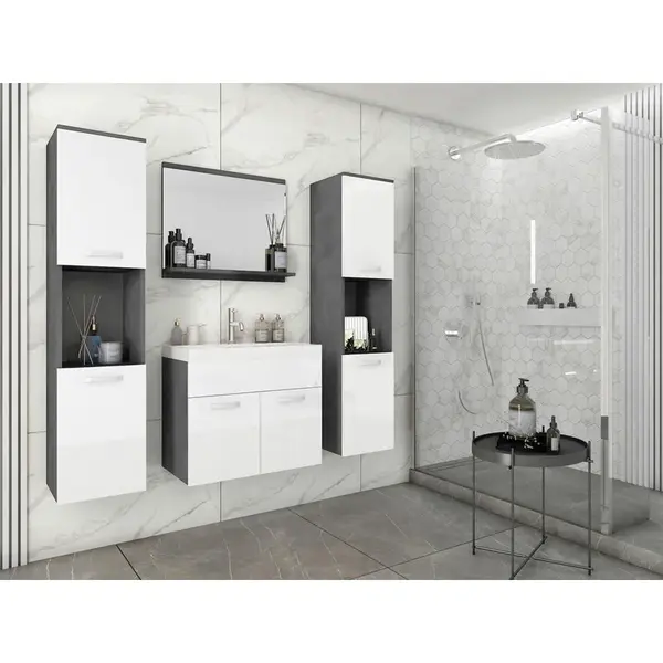 P & B KOUPELNA antracitová, vysoce lesklá bílá