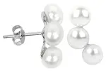 JwL Luxury Pearls Stříbrné náušnice se třemi pravými perlami JL0283