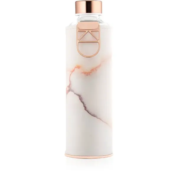 Equa Mismatch sklenená fľaša na vodu + obal z umelej kože farba Lava 750 ml
