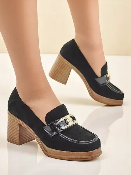 Resti Women's moccasins on a block heel Qeroy