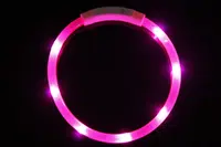 Reedog Easy Light USB nabíjací svietiaci obojok pre psy a mačky - ružová
