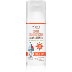 WoodenSpoon Baby & Family ochranné opaľovacie mlieko pre celú rodinu SPF 50 50 ml
