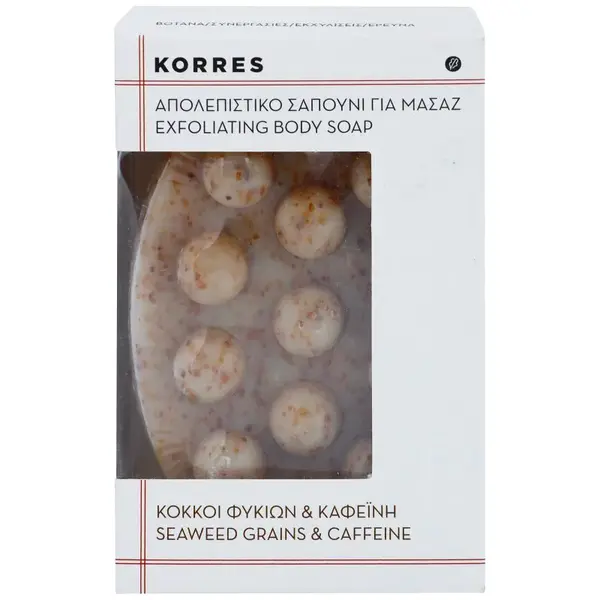 Korres Seaweed Grains & Kaffeine peelingové mydlo na celulitídu 125 g