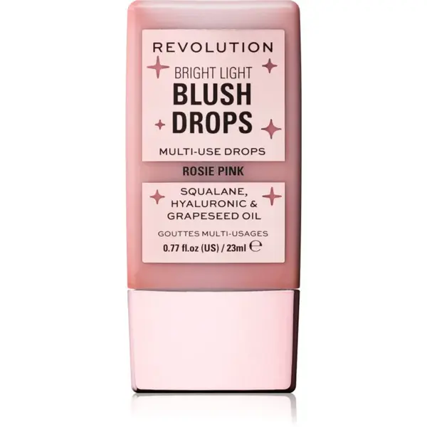 Revolution Bright Light Blush Drops tekutá lícenka odtieň Pink Rosie 23 ml