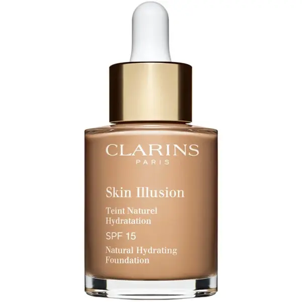 Clarins Skin Illusion Natural Hydrating Foundation rozjasňujúci hydratačný make-up SPF 15 odtieň 108,5W Cashew 30 ml
