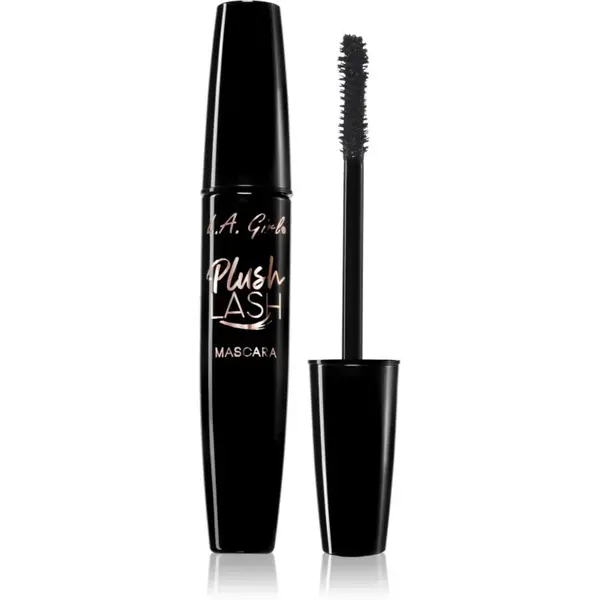 L.A. Girl Cosmetics Plush Lash riasenka pre objem a natočenie rias odtieň Velvety Black 10 g