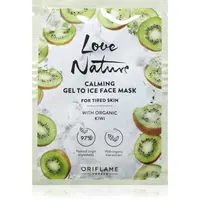 Oriflame Love Nature Gel To Ice Organic Kiwi upokojujúca pleťová maska pre unavenú pleť 10 ml