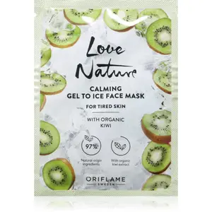 Oriflame Love Nature Gel To Ice Organic Kiwi upokojujúca pleťová maska pre unavenú pleť 10 ml