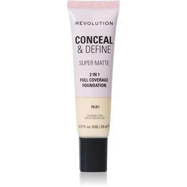 Makeup Revolution Conceal & Define zmatňujúci make-up odtieň F0.2N 23 ml