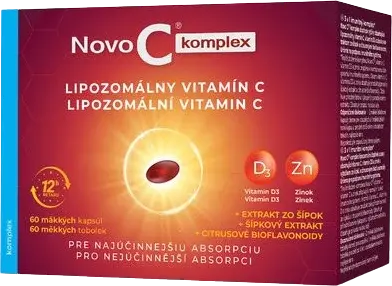 NOVO C  KOMPLEX Lipozomálny vitamín C s vitamínom D3 a zinkom 60 tvrdých kapsúl