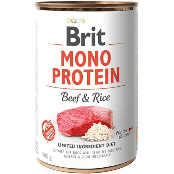 Brit konzerva Mono Protein Beef & Brown Rice 400 g | Konzerva pre psov