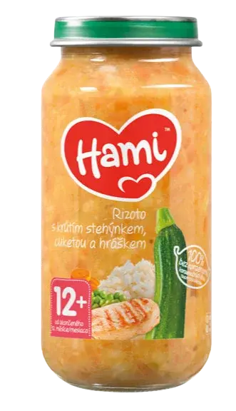 HAMI Príkrm Rizoto s morčacím stehienkom cuketou a hráškom 250 g