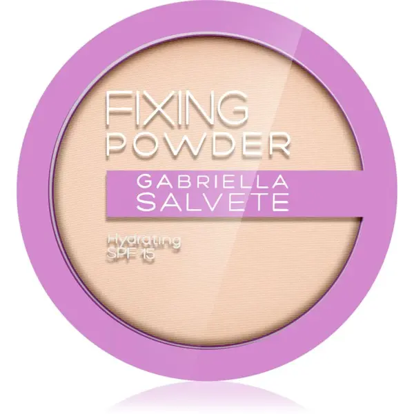 Gabriella Salvete Fixing Powder Hydrating jemný kompaktní pudr SPF 15 odstín 01 Pure Nude 8 g