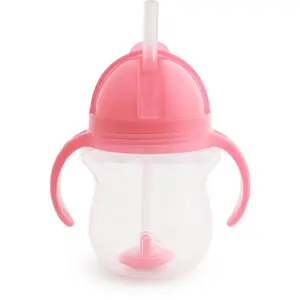 Munchkin Click Lock™ Tip & Sip hrnek s brčkem se závažím Pink 6 m+ 207 ml