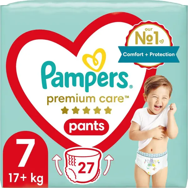 Pampers Premium Care Pants Size 7 jednorázové plenkové kalhotky 15+ kg 27 ks