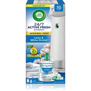 Air Wick Active Fresh Linen & White Orchid automatický osvěžovač vzduchu s náplní 228 ml
