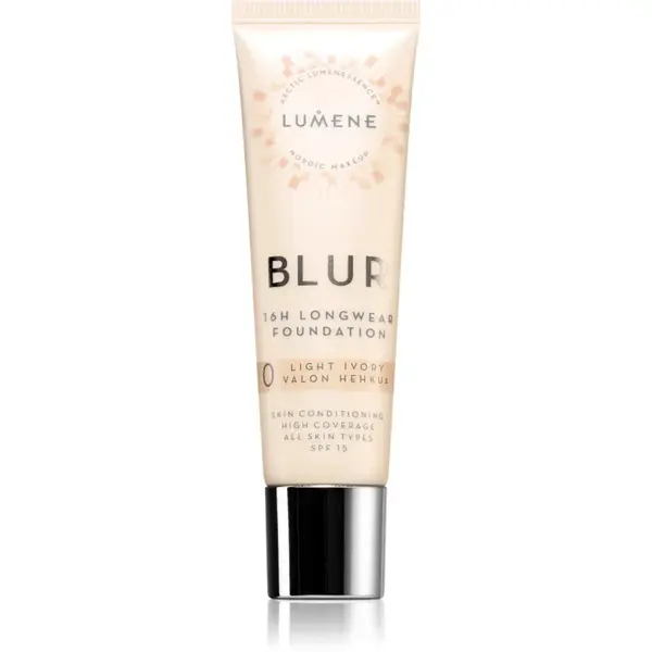 Lumene Blur 16h Longwear dlouhotrvající make-up SPF 15 odstín 0 Light Ivory (Cool) 30 ml