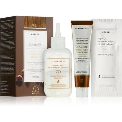 Korres Argan Oil permanentní barva na vlasy s arganovým olejem odstín 7.7 Mocha 50 ml