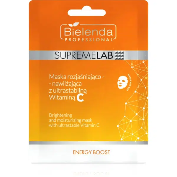 Bielenda Professional Supremelab Energy Boost rozjasňující plátýnková maska s vitaminem C 1 ks
