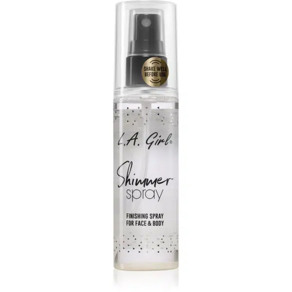 L.A. Girl Cosmetics Shimmer Spray fixační sprej na make-up na obličej a tělo odstín Gold 80 ml